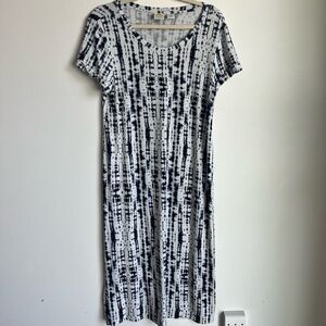 C&C California Black and White Tie-Dye Dress